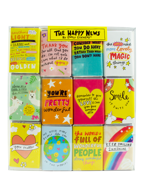 The Happy News Milk Chocolate Neapolitans (designs may vary) 12pc 102g x 18