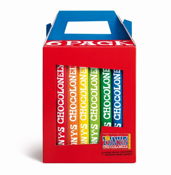 Tony's Chocolonely (6x180g) Chocolate Rainbow Pack 1080g x 6
