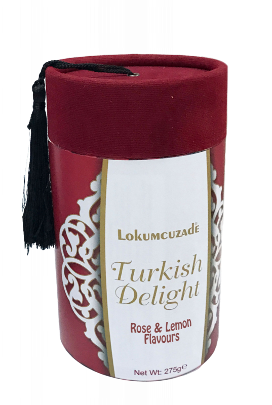 Lokumcuzade Fez Box of Rose and Lemon Flavoured Turkish Delight 275g x 6