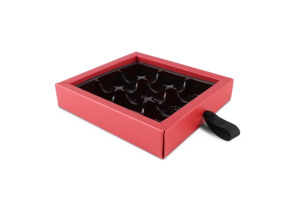 Luxury 9 Choc Ribbon Drawer Base Pearlescent Red x 10