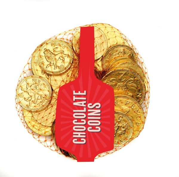Gold Net of Milk Chocolate Coins (English currency) 100g x 36