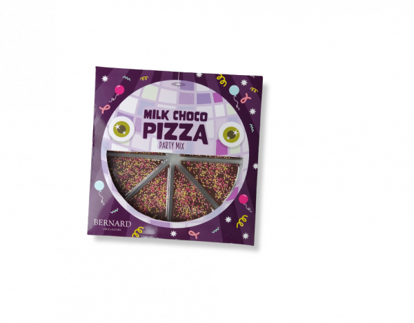 Milk Chocolate Party Pizza (Pink Sprinkles) 85g x 10