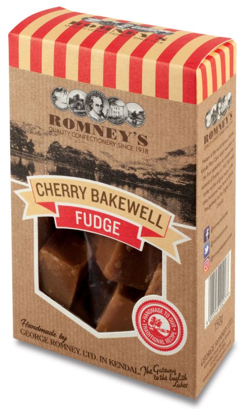 Romneys Cherry Bakewell Fudge 150g x 9