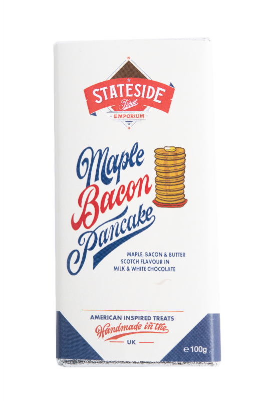 Maple Bacon Pancake Milk and White Chocolate Bar 100g x 12