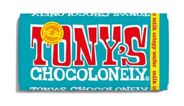 Tony's Chocolonely Milk Crispy Wafer 180g x 15