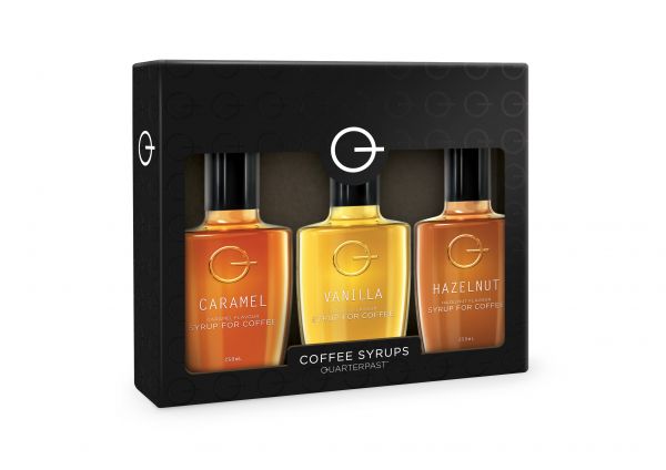 Gift Pack of 3 Coffee Syrups (Caramel, Vanilla, Hazelnut) 1080ml x 5 Zero VAT