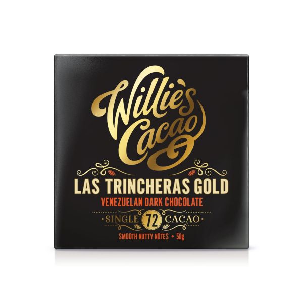 LAS TRINCHERAS GOLD 72 Venezuelan Dark Chocolate, soft nutty notes 50g x 12