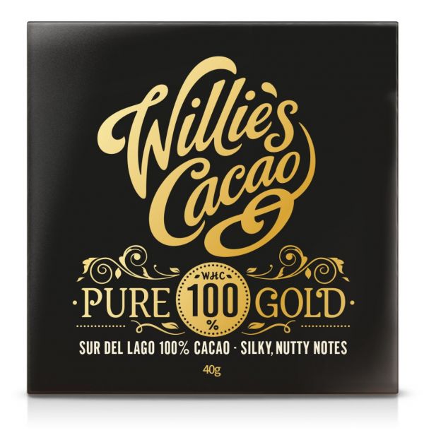PURE 100% GOLD
Venezuelan Sur del Lago 100% cacao, silky nutty notes 40g x 12