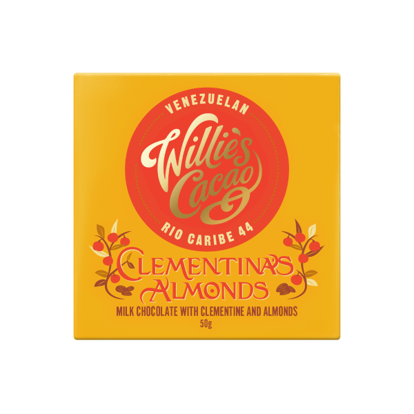 Clementina's Almond. Milk Chocolate with Clementine and Almonds. 50g x 12
