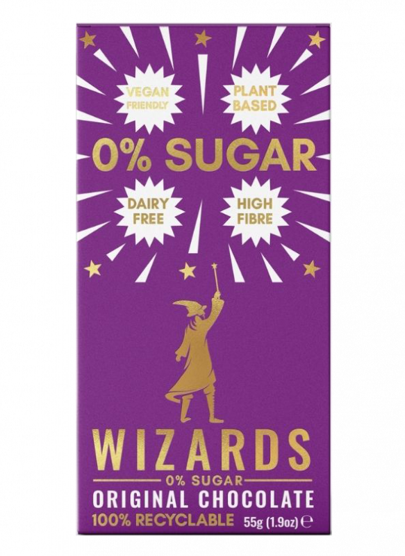 Wizards 0% Sugar Original Chocolate Bar 55g x 12