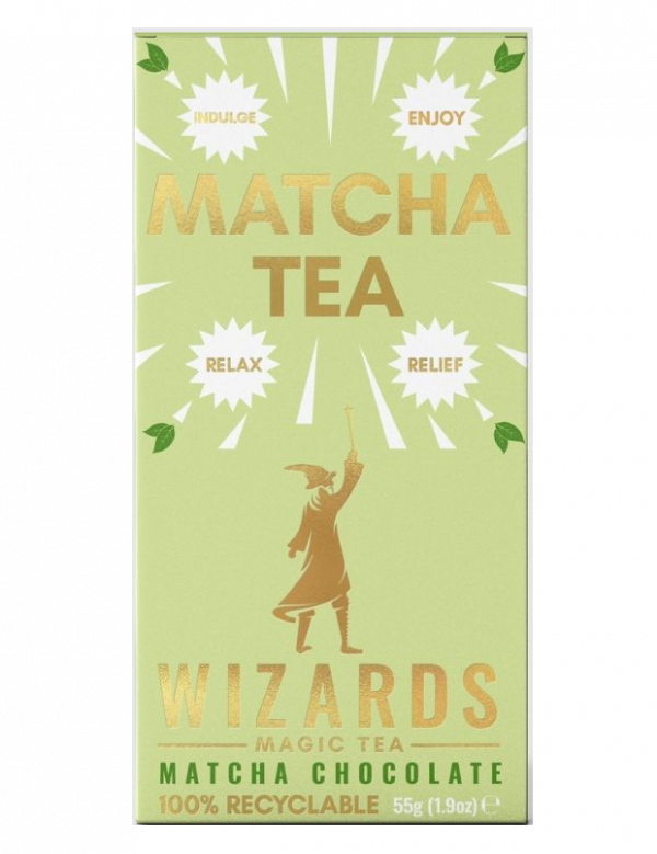 Wizards Matcha Tea Chocolate Bar 55g x 12