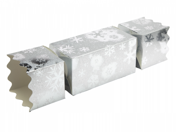 Large Cracker Silver Festive Snowflake 65x65x130mm x 10