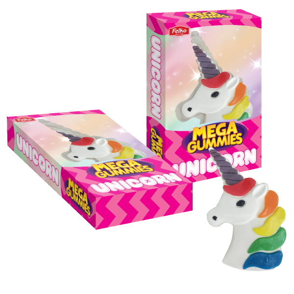 Mega Gummies - Unicorn  23cm tall 600g x 4