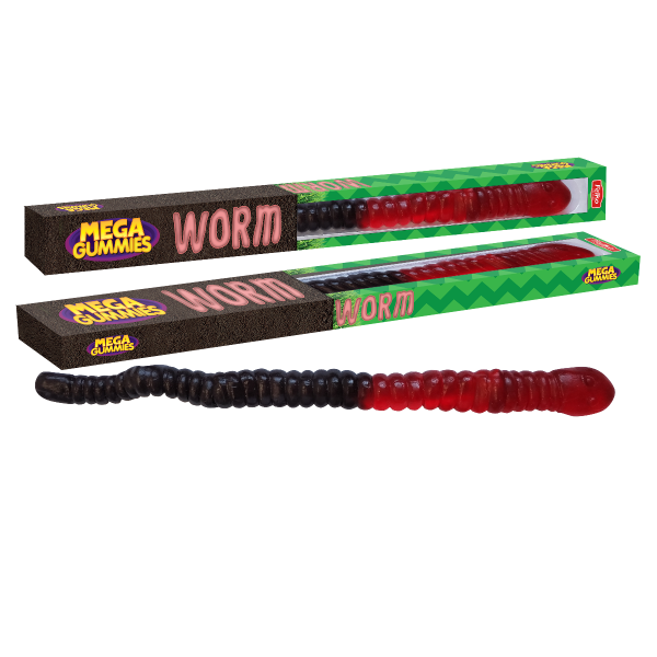 Mega Gummies Worm 75cm long,  1kg x 4