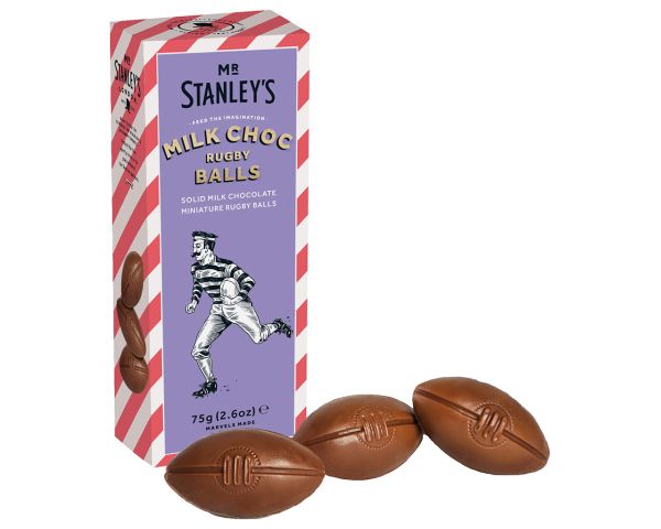 Milk Chocolate Rugby Balls 75g x 12