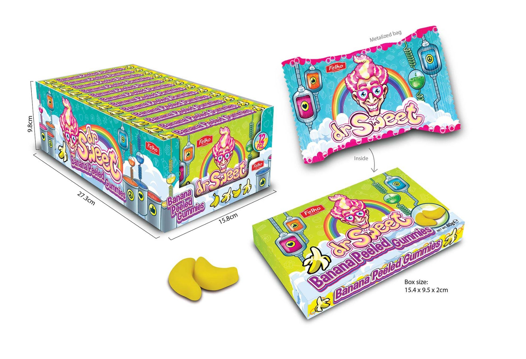 Dr Sweet Theatre Box Peel Banana 80g x 12