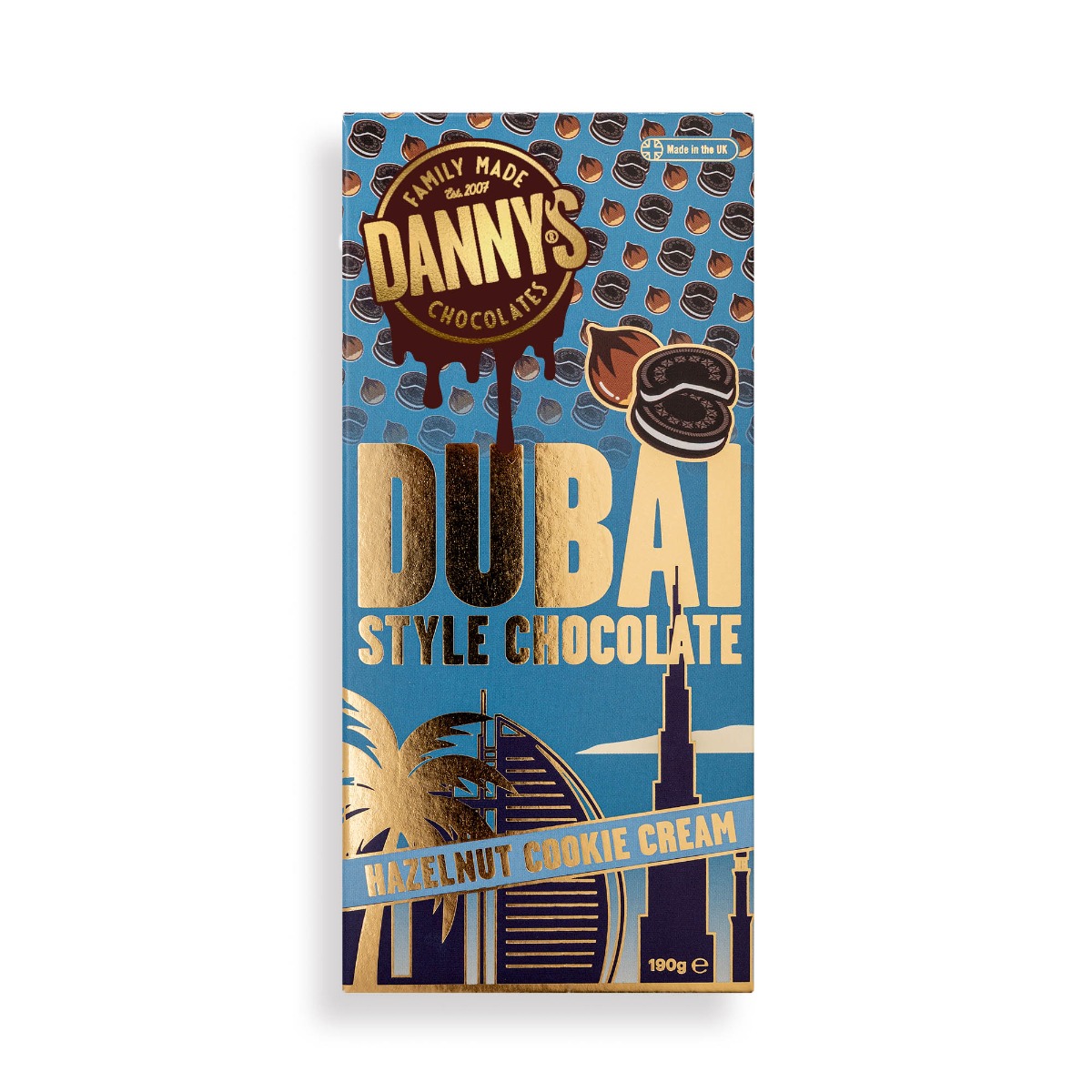 Hazelnut Cookie Cream Dubai Bar 190g x 10