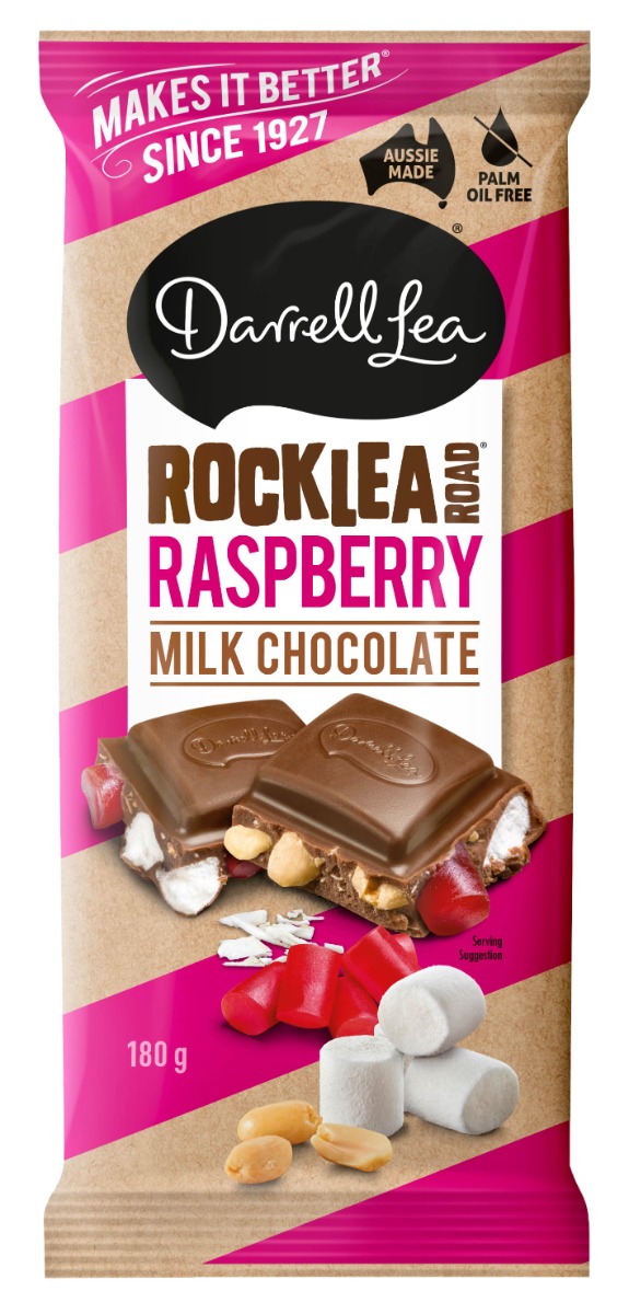 Darrell Lea Raspberry Rocklea Road Milk 180g x 12
