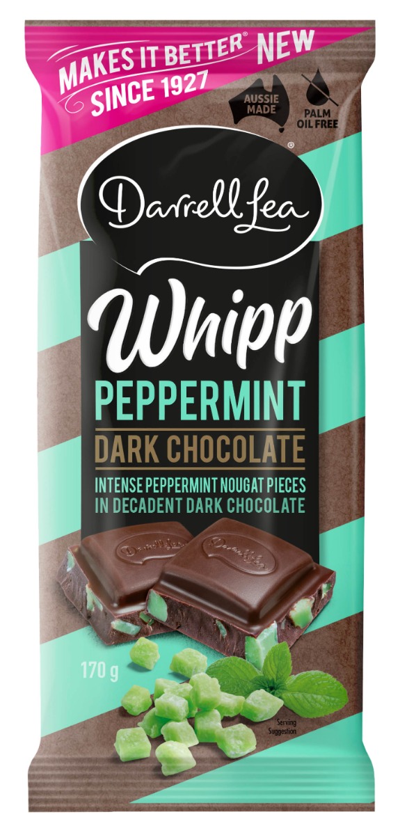Darrell Lea Whipp Peppermint Dark Block 170g x 17