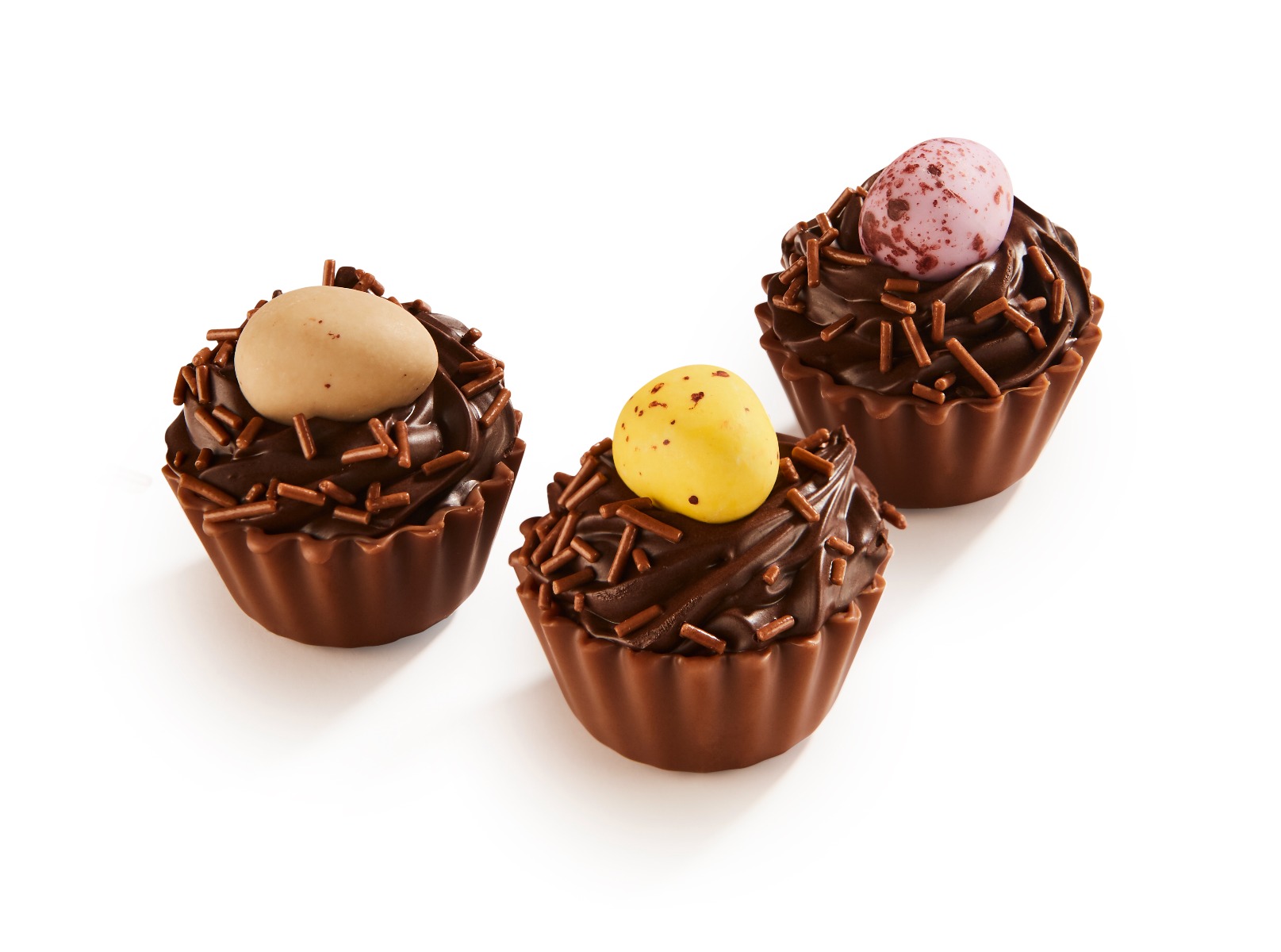 Birds Nest Cupcake Dark Chocolate Ganache & Chocolate Crème (mix of 5 colour eggs) 1.8kg (22.5g +/-