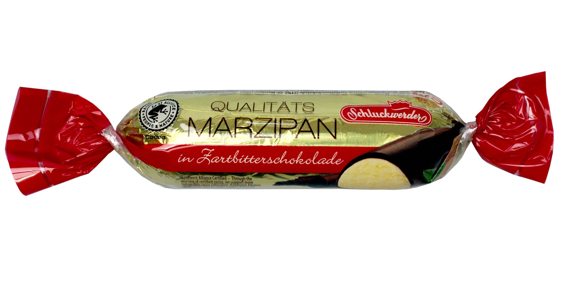 Dark Chocolate Covered Marzipan Bars 50g x 60 (Red/Gold Foil)
