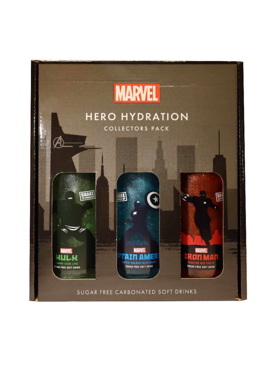 Marvel Hero Hydration Gift Pack (1x Captain America, 1x Hulk, 1x Iron Man) 990g x 4