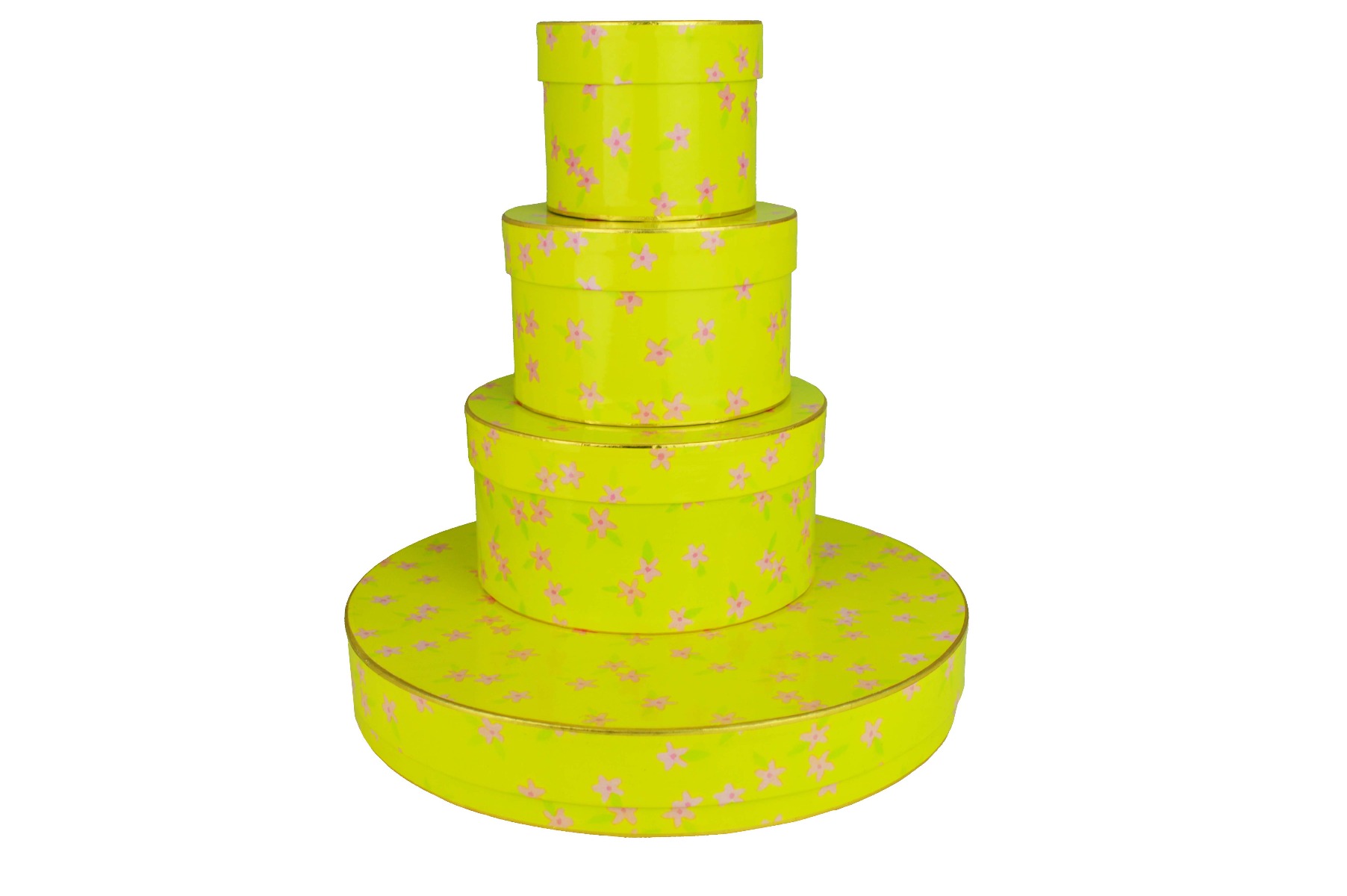 Green Floral Round Double Layer Empty Box 125g x 10 67mm high