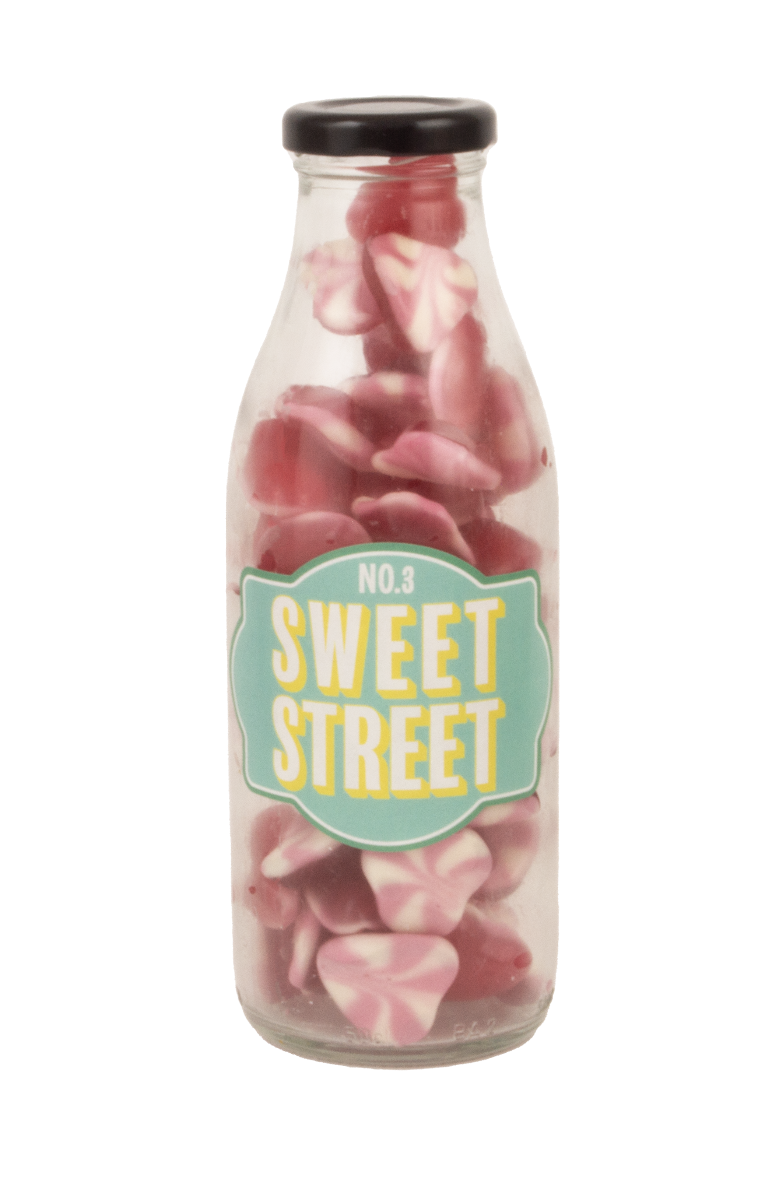 No.3 Sweet Street - Strawberry & Cream Hearts Bottle 350g x 6