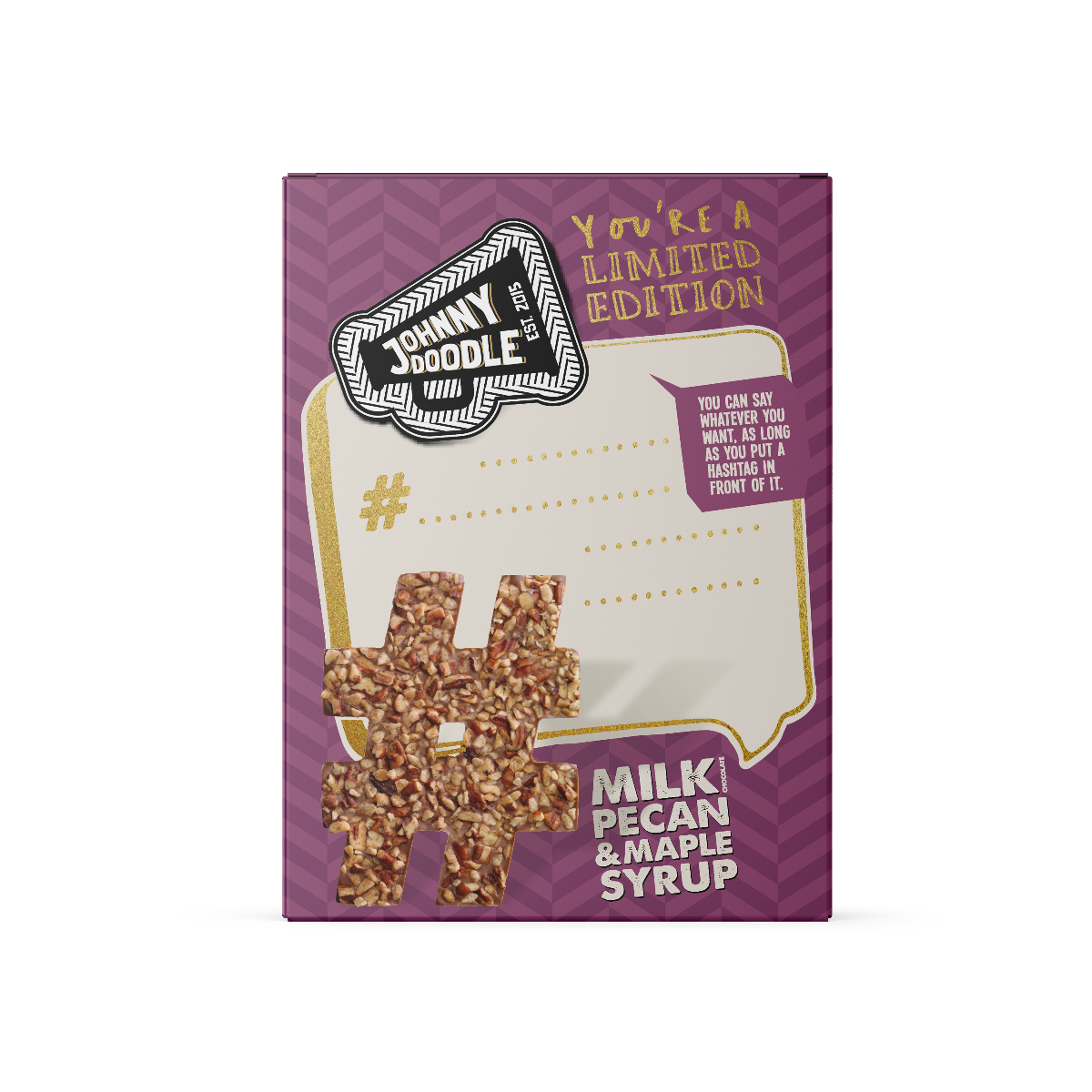 Johnny Doodle Hashtag Milk Pecan & Maple Syrup 150g x 10