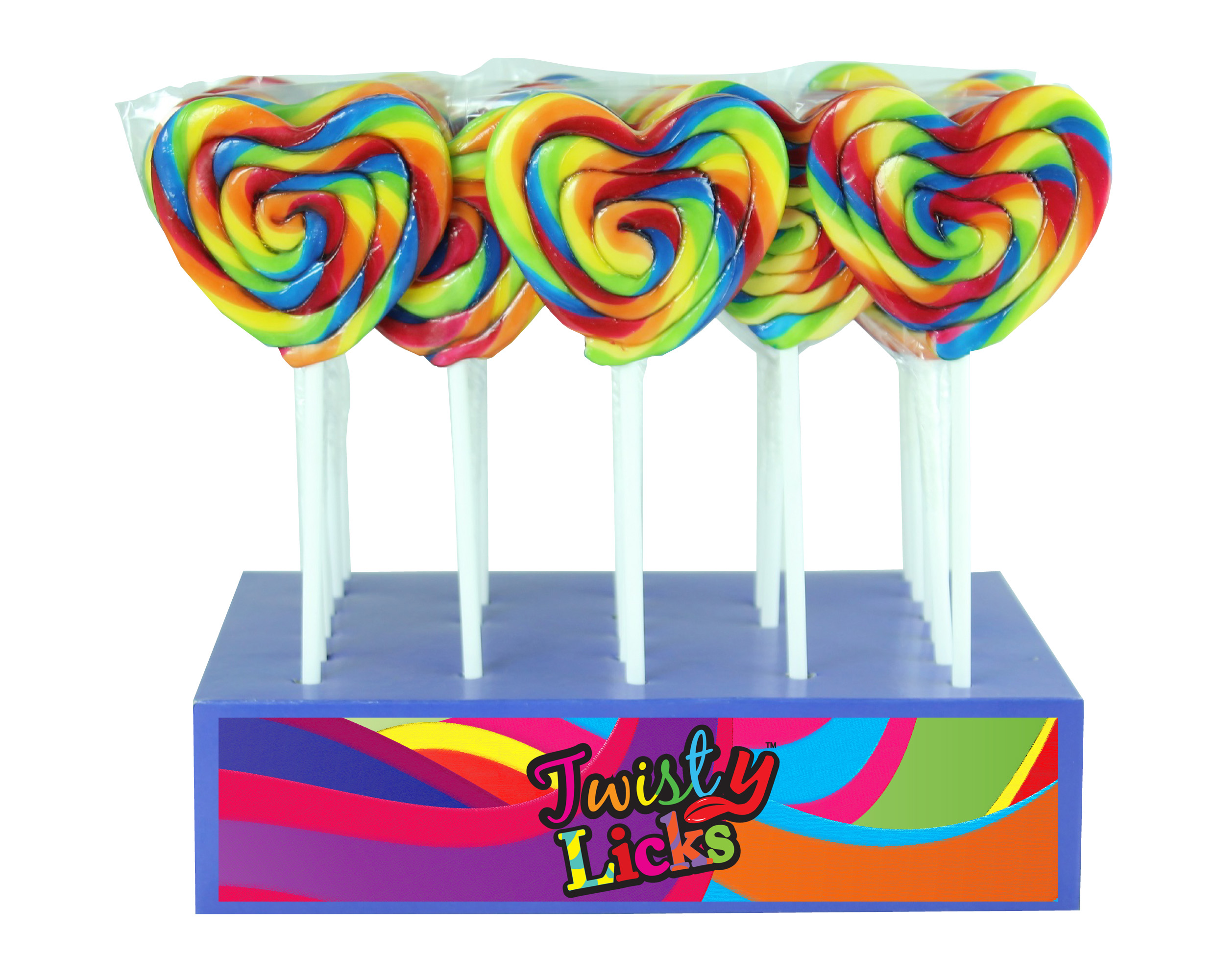 Heart Rainbow Lolly 60g x 24