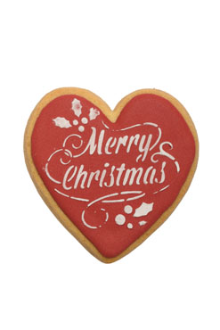 Merry Christmas Heart Iced Biscuit 60g x 12