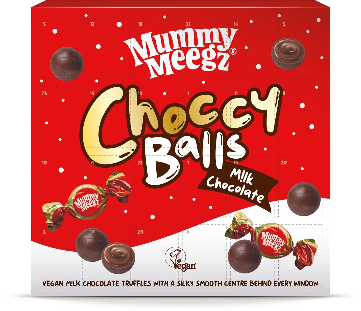 Choccy Balls Christmas Advent(24 x 12g) 288g x 6