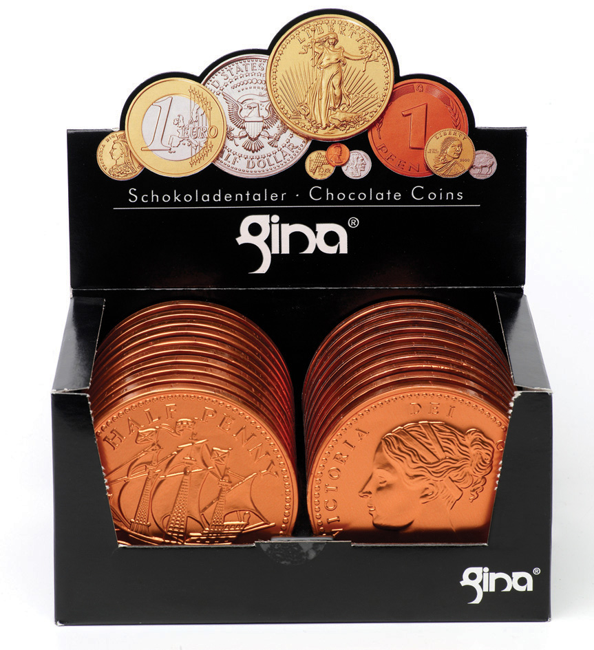 Copper Milk Chocolate Halfpenny 100mm 58g x 20