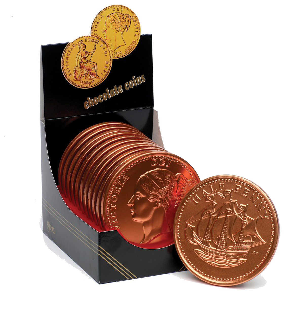 Copper Milk Chocolate Halfpenny 125mm 90g x 12