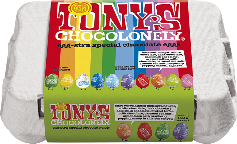 Tony's Chocolonely Easter Eggs Assortment 150g x 24